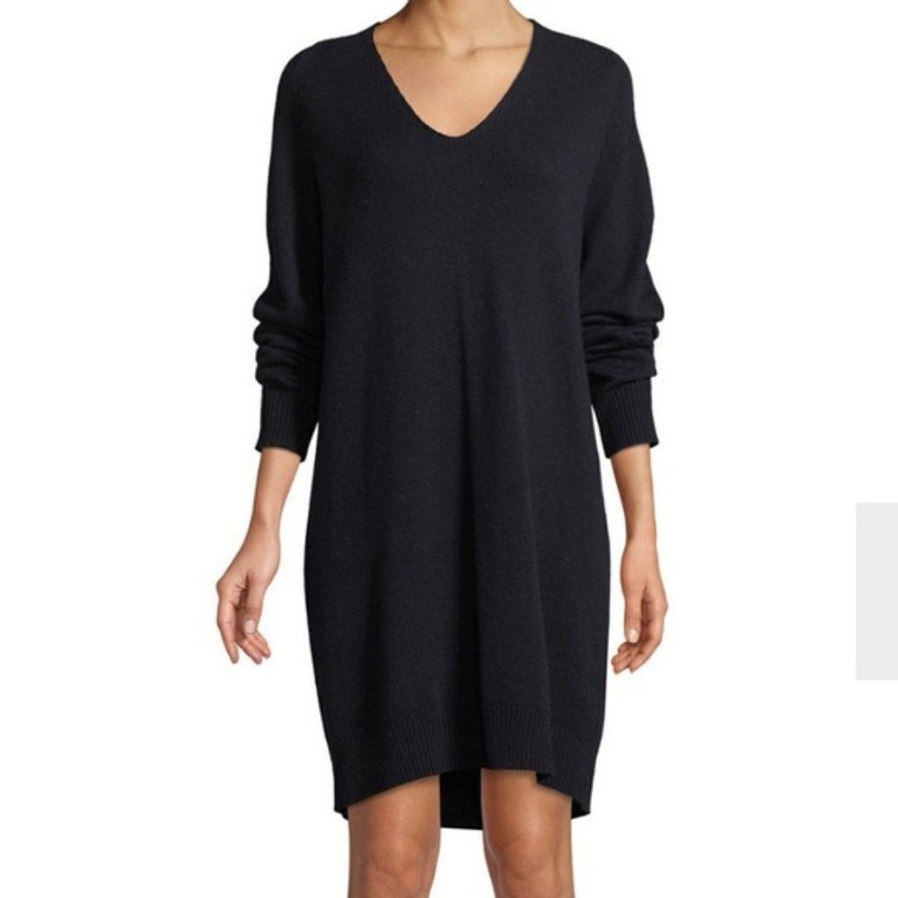 Vince V Neck Cashmere & Wool Sweater Dress